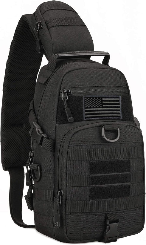 Protector Plus Tactical Sling Bag Military MOLLE Crossbody Packs Chest Shoulder Backpack