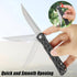FLISSA Folding Knife, 4.5" Tactical Pocket Knife with Hollow-out Design Handle for Hunting, Survival, EDC, Camping