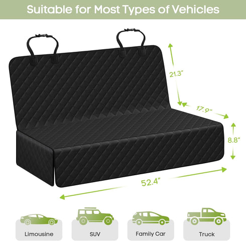 Dog Car Seat Cover for Back Seat, Waterproof Pet Bench Seat Cover for Dogs, Scratchproof Nonslip Rear Seat Protector