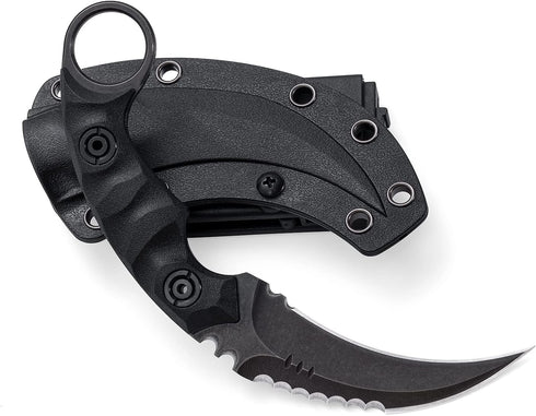Fixed Blade Knife with D2 Steel Blade and G10 Handle, Tactical EDC Double Edged Sharp Claw Knife, Black