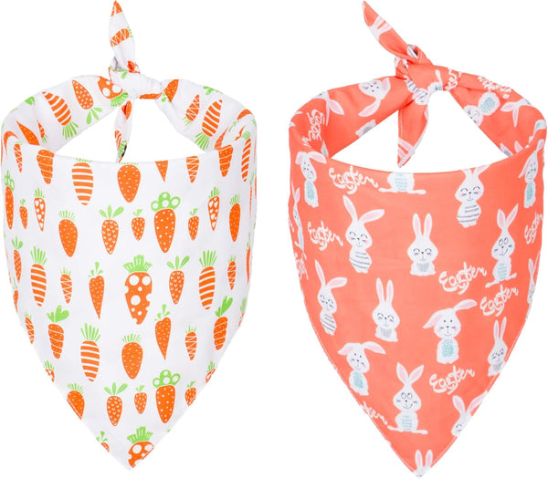 ADOGGYGO Easter Dog Bandana - Reversible Triangle Scarf for Medium and Large Dogs, Multiple Sizes Offered (Large)