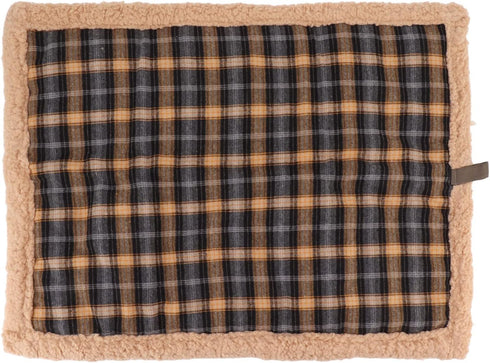 Self Warming Cat Bed - Washable Double Sided Lamb Wool Plaid Mat for Large, Medium, Small Dogs and Cats, Travel or Home