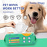 Pet Wipes 80 Count, Dog and Cat Cleaning Deodorizing Wipes, 8 x 8 Inch Grooming Wipes for Body, Paws, and Ears