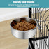 Dog Bowl Stainless Steel Pet Hanging Food Water Bowl Cage Feeding Cup Feeder for Dogs Cats Rabbits Birds Small Animal (Large (2pcs)
