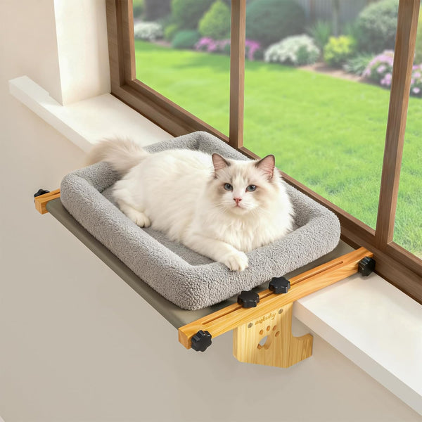 Cat Window Perch with 4-Sided Bolster - Orthopedic Cat Hammock for Window