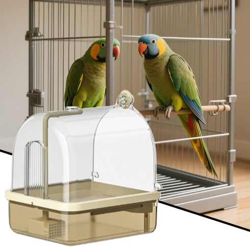 Generic Settings Indoor Bird Cage Bath, Stand Bathtub Perch, Automatic Shower Mode Bird Bath with Chew Proof Material