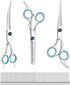Maxshop Dog Grooming Scissors Kit, Heavy Duty Titanium Stainless Steel with Comb, Straight & Curved Scissors