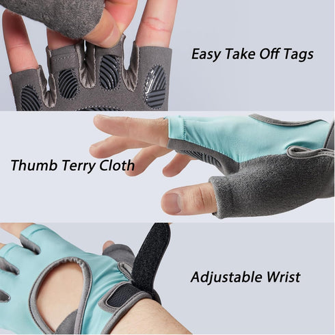 Workout Gloves for Women Men, Lightweight Weight Lifting Glove Breathable Fingerless Gym Gloves, Exercise, Fitness