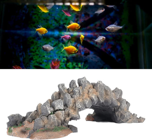 Tnfeeon Aquarium Resin Arch Bridge, Beautiful Decoration for Fish