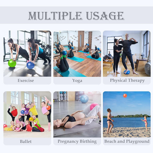 Soft Pilates Ball 9 Inch, Ideal for Physical Therapy, Yoga, Core Medicine, Mini Rubber Fitball