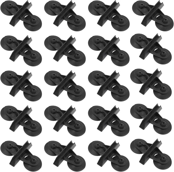 20Pcs Aquarium Isolation Plate Suction Cup Divider Holders Bracket, Plastic Sheet Divider for Fish Tank (Black)