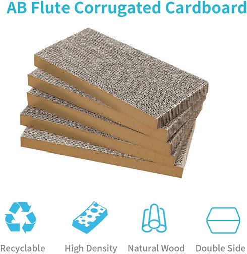 AGYM 5 Packs Cat Scratcher, Durable & Premium Recyclable Cardboard Scratching Pad for Indoor Cats, Large Size