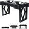 Pet Zone Designer Diner Elevated Dog Bowls - 3 Height Adjustable Stand with 2 Stainless Steel Bowls (7 Cup Each)
