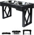 Pet Zone Designer Diner Elevated Dog Bowls - 3 Height Adjustable Stand with 2 Stainless Steel Bowls (7 Cup Each)
