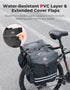KEMIMOTO 40L Bike Panniers Bag for Rear Rack, Waterproof with Rain Cover, Black