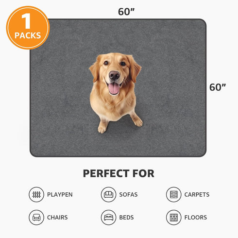60x60 Washable Pee Pads for Dogs, Reusable Whelping Pads, Absorb Dog Mats Non-Slip Puppy Training Pads for Whelping