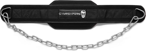 Gymreapers Dip Belt with Chain for Weightlifting, Heavy Duty Steel Chain for Pull Ups & Dips