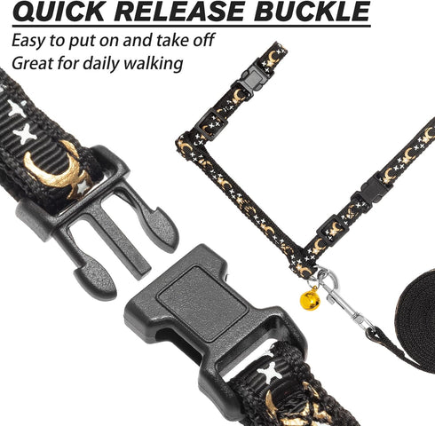 Cat Harness and Leash Set, Escape Proof Adjustable for Outdoor Walking with Safety Buckle for Small Animals
