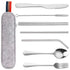 Travel Silverware Set with Case, 8Pcs Stainless Steel Fork Spoon Knife Set, Portable Camping Cutlery Set
