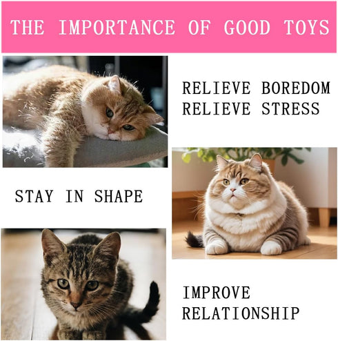 KuuGuu 10 PCS Floppy Fish Cat Toy Filled Soft Plush Pink Fish Mice Flopping Chew Cat Toys Interactive Catnip Toys Wand