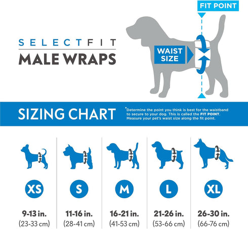20 Count) Paw Inspired Select Fit Male Dog Diapers, Disposable Male Wraps with Wetness Indicator| Belly Bands