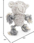 Senior Mini Fleece Dog Toy - Calming Lavender with Rope Arms/Legs, Grey, 15cm x 15cm for Senior Dogs