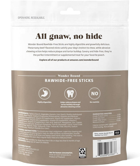 10 Count Wonder Bound Beef Flavor Dog Treat Sticks - - Rawhide-Free, Dental Health Chews for Plaque & Tartar Control