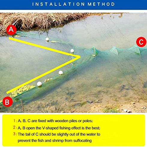 Lawaia Crawfish Trap Fish Trap Fishing Net Collapsible Crab Trap/Portable Minnow Trap Folded Cast Net with Float