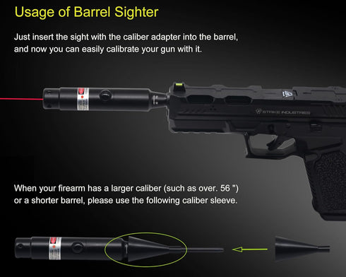 Professional Laser Barrel Sighter Kit with 30 Adapters - Upgraded Full Caliber Boresighter Kit for Rifles and Pistols