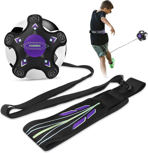 Soccer Ball/Volleyball Training Equipment, Solo Kick Trainer for Kids and Adults, Bungee Waist Belt Practice Aid