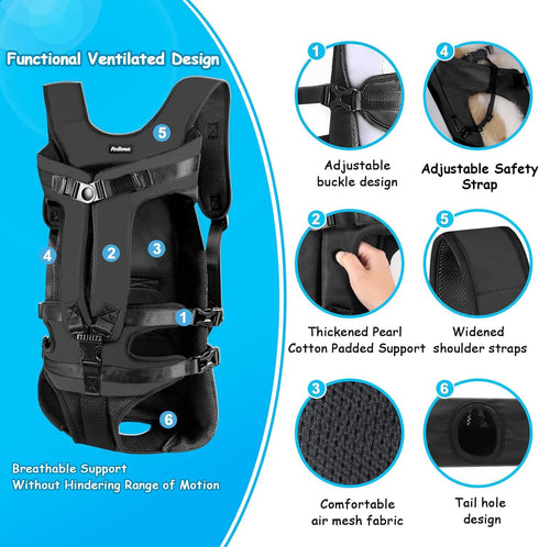 Backpacks, Backpack, PetBonus Pet Front Dog Carrier Adjustable Pet Legs Out Easy-fit Puppy Chest Carrier for Medium