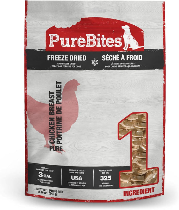 PureBites Chicken Breast Freeze Dried Dog Treats, 1 Ingredient, Made in USA,