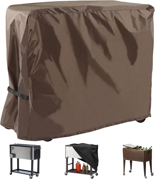 Cooler Cart Cover Waterproof, Universal Patio Cooler Cover for 80-100 Qt Patio