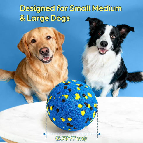 (4 Kimee Dog Balls Tennis Ball Toys Dog Toys for Aggressive Chewers Durable Teething Chew Toys Water Toy Fetch Ball