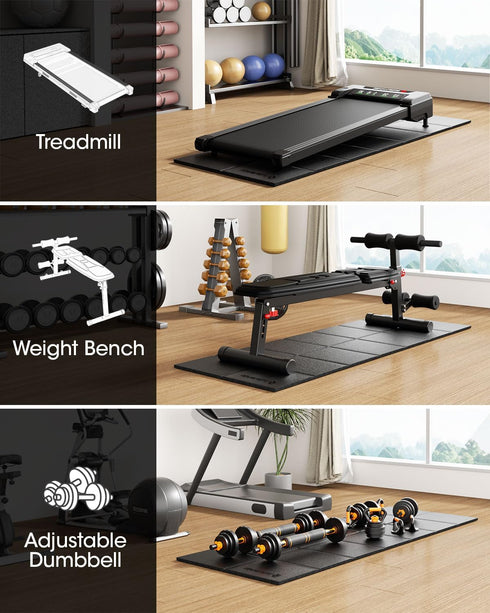 Foldable Treadmill Mat for Carpet Floor - 68"x24" Exercise Equipment Mats for Home Gym Workout