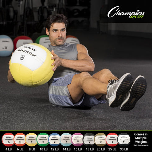 Champion Sports Rhino Promax Wall Balls - Soft Shell Non-Slip Grip for Weightlifting, Plyometrics, Cross Training