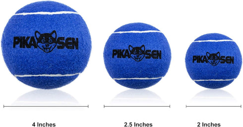 Dog Squeaky Tennis Balls - Premium Strong Dog & Puppy Balls in 3 Sizes for Training and Play, Red Yellow Blue