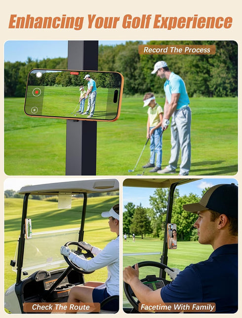 MOKPR 12-17 N52 360 Magnetic Golf Cart Phone Holder Compatible with MagSafe for iPhone Series, Magnets Phone Mount