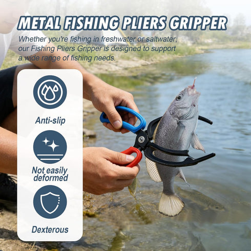 Shgxjjnb 4 Packs 2/3 Claw Fish Gripper, Fish Grabber, Metal Fishing Pliers, Fish Grip Tackle Holder, Multifunctional