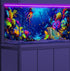 48X20IN Blacklight Ocean HD 3D Black Light Aquarium Background, UV Reactive Octopus Background with Tape