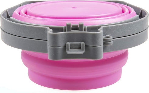 Loving Pets - Bella Roma Double Diner Portable Travel Dog Bowls - Collapsible Combined Dog Food & Water Bowls (Pink,