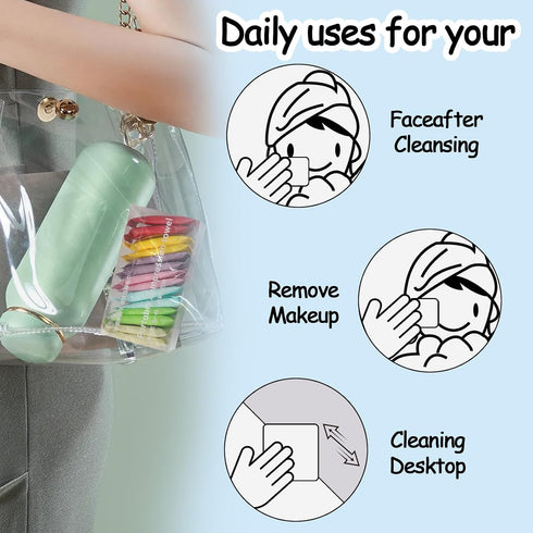 LLMSIX 28PCS Disposable Compressed Towels Tablets Portable Disposable Compressed Towels Reusable Cotton Facial Towel