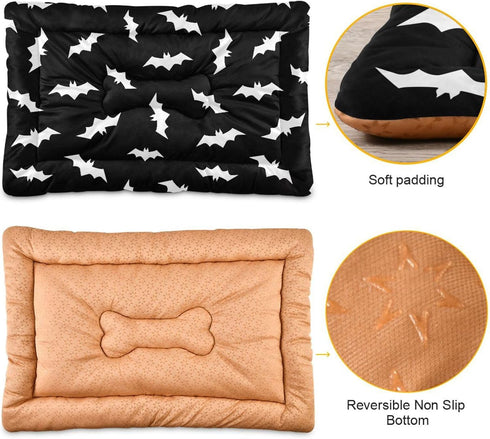 Halloween Bats Cute Pet Bed Mat, Non-Slip Sleeping Pad for Small Medium Large Dogs, 24 in x 18 in