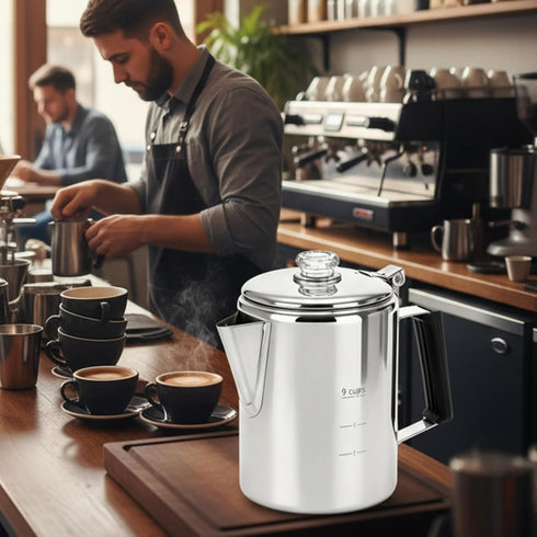 Backpacking, 9 Cididu Camping Coffee Pot Stainless Steel, Coffee Pot Outdoors, Durable Stove Top Brew Coffee Maker on
