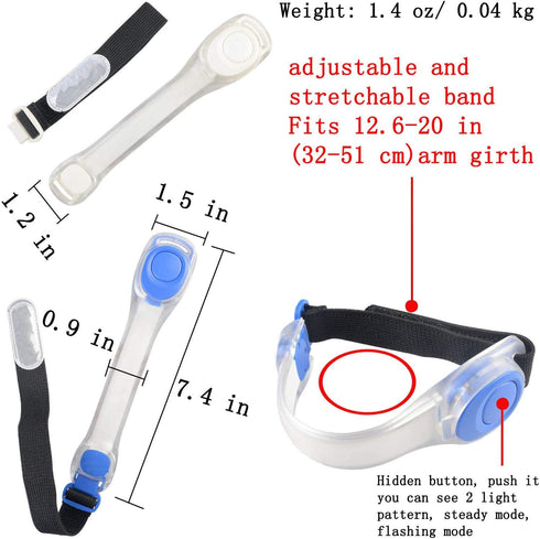 Premium LED Light Up Armband, Reflective Adjustable Wearable Silicone Running Belt for Outdoor Sports