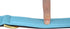 Padded Leather Dog Collar, Tan and Teal, Medium Size, 20" Long x 1" Wide, Neck Size 14.5" to 17.5"