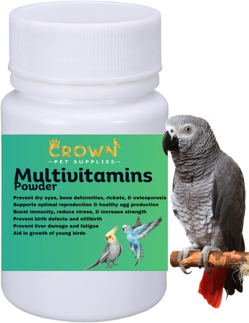 Crown Pet Supplies Multivitamin Powder for Birds Ultimate Vitamin Formula for Racing & Breeding Supports