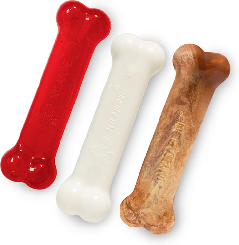 Nylabone Puppy Starter Kit, 2 Teething Toys and 1 Natural Treat for