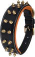 Genuine Leather Spike Dog Collar | Full Grain, Heavy Duty for Medium, Large, XL Breeds (1.75" Wide, Black)
