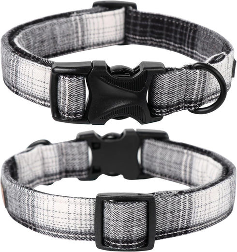 Lionet Paws Dog and Cat Collar with Bowtie, Adjustable Grid Collar with Plastic Buckle for Small Pets